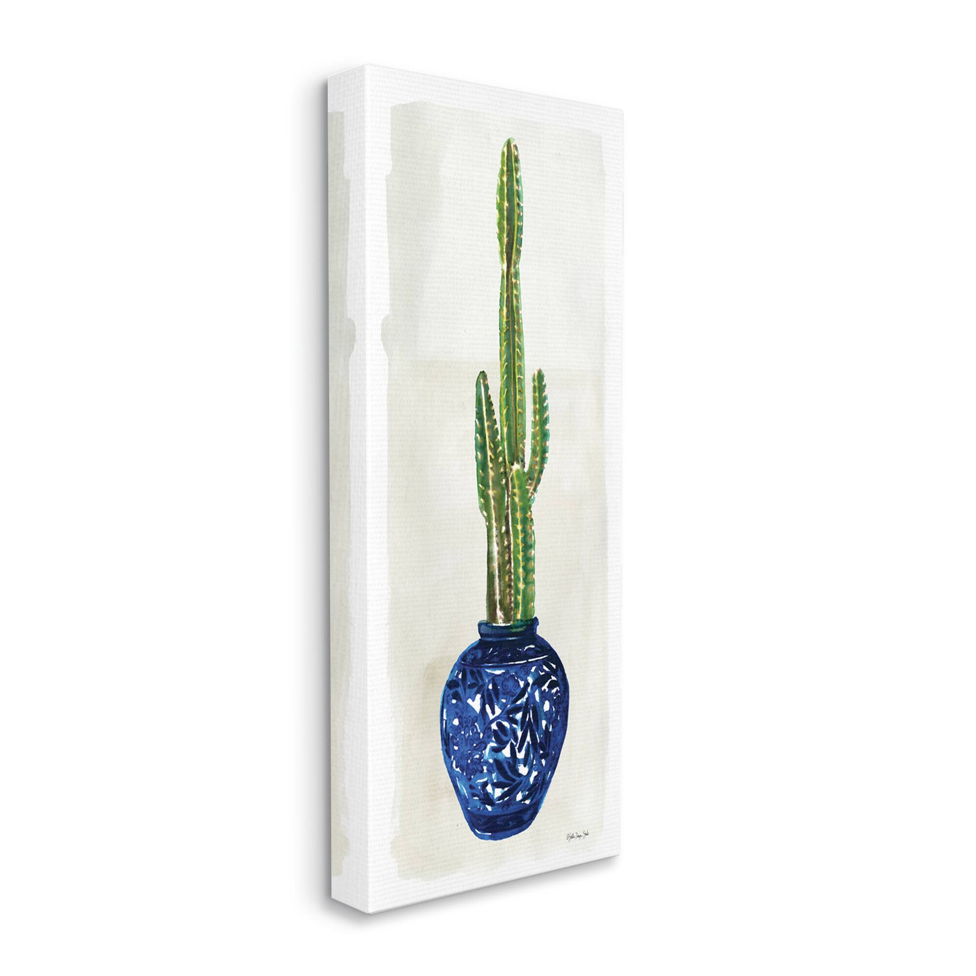 Stupell Industries Still Life Tall Prickly Cactus Canvas Wall Art